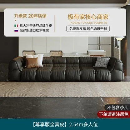 Puff Leather Sofa Bedrooms Comfortable Reclining Luxury Designer Lazy Sofa Modern Minimalist Sofy Do Salonu Home...
