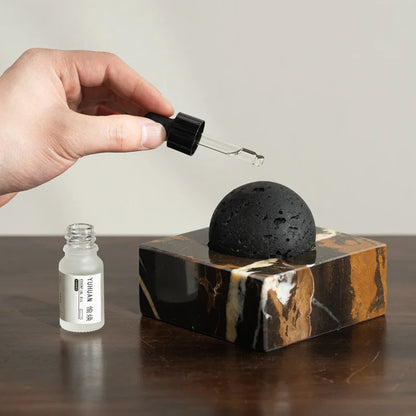 Black Lava Rock Stone Diffuser with Marble Base, Luxury Essential Oil Diffusers for Home Offices Yoga Sauna SPA | Kimlud...