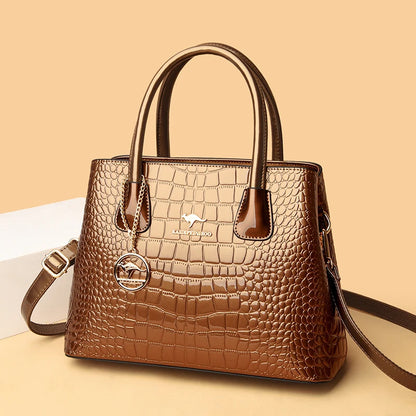 2024 Luxury Designer Handbag Brand Ladies Crocodile Patterned Patent Leather Tote Bag Crossbody Shoulder Bags For Women...