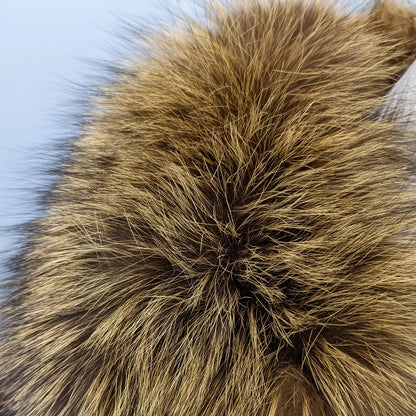 Women’s Genuine Real Fox Fur Patchwork Long Coat, Green‑Brown Color‑Block Wide Lapel Collar, Loose‑Fit Fluffy Luxury 260628