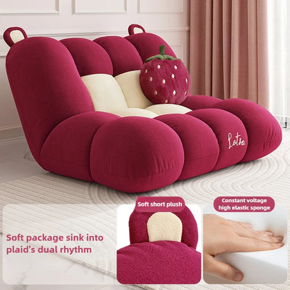 Modern Minimalist Casual Single Chair, New Design for Reclining and Sleeping, Fabric Single Sofa for Lazy People