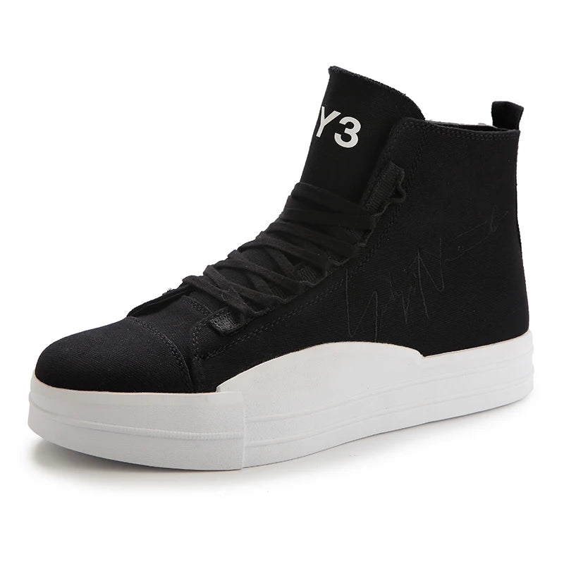 Men's Casual Shoes Fahion Personality Design Boots In Black Canvas Comfortable BreathableMen's Shoes Non-slip Lace-up Shoes Men