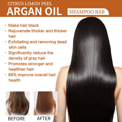 Argan Oil Shampoo Soap Bar Anti Hair Loss Repair Damaged Frizz Argan Oil Scalp Treatment Hair Care for Hair-Gentle...