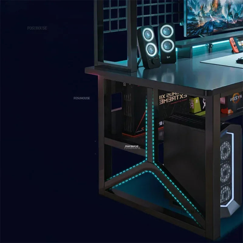 Home Office Table For Pc Gaming Desk Simple Desktop Computer Desks With Bookshelf Furniture Creative Reading Desk Gamer Table X