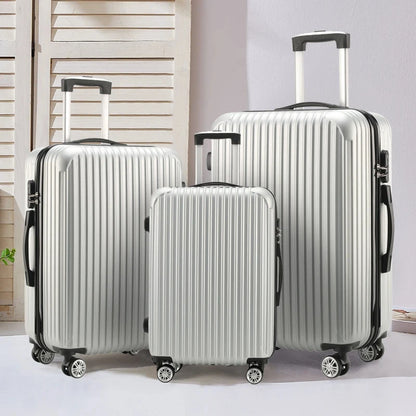 20 24 28 Inch Set 3 Piece Boarding Travel Travel Essentials Unisex ABS PC Trolley Case Luggage