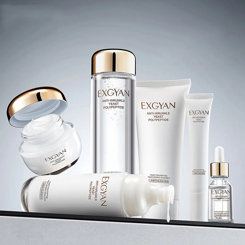 Repair Skin Care Set 6PCS Face Cream Cleanser Toner Eye Cream Yeast Niacinamide Serum Moisturizing Brighten Oil Control...