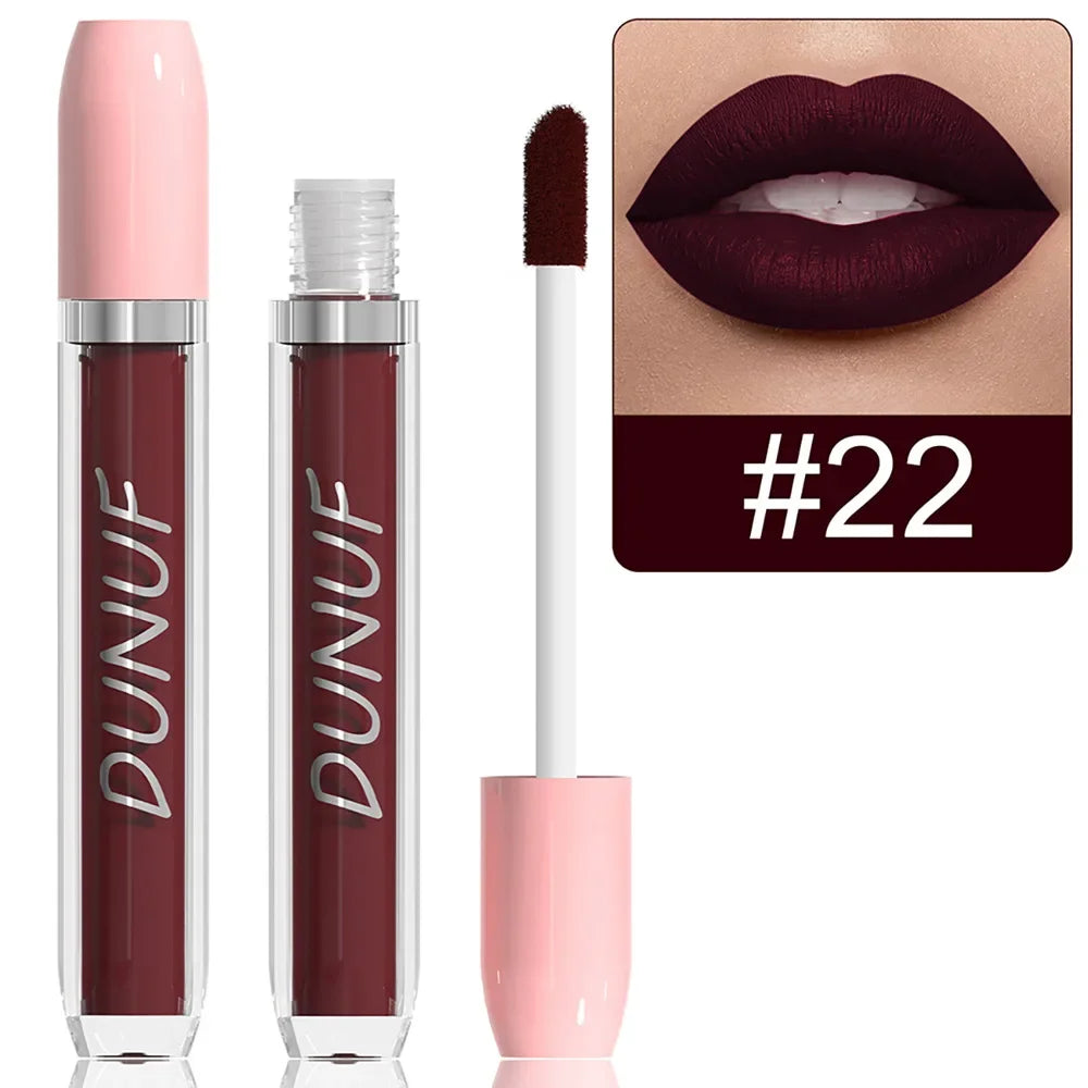 25 Color Velvet Matte Lipstick Liquid Waterproof Sexy Red Matte Lip Glaze Non-Stick Halloween Makeup Not Easy To Fade...