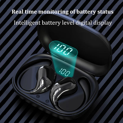 Bluetooth 5.4 Ear Hook Headphones TWS Wireless Earphones HiFi Stereo Waterproof Headsets LED Display Long Standby Touch Earbuds - Kimlud