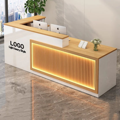 Simple Salon Luxury Reception Desk Decorations Custom Reception Desk Beauty Mostrador Recepción Commercial Office Furniture - Kimlud