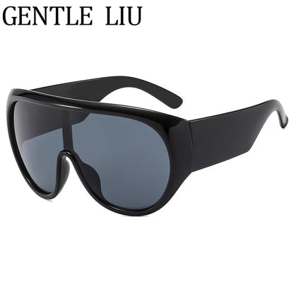 Y2K Oversized Shield Mask Sunglasses Women Futuristic Visor One-Piece Steampunk Big Frame Goggles Punk Shades Windproof...