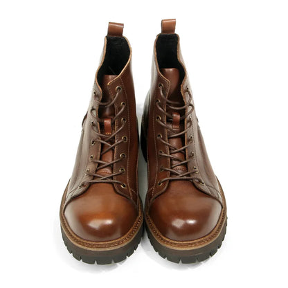 Durable Goodyear-Welted Motorcycle Rugged Heritage Boots Vintage Oil Genuine Leather  Punk For Men Cowhide High-Cut Shoes
