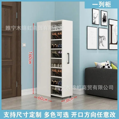 Sliding dustproof shoe cabinet, large capacity wheeled side pull shoe rack storage drawer type seam storage cabinet at...