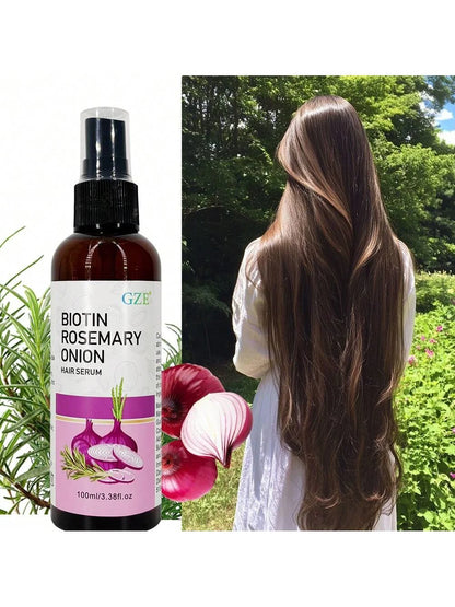 GZE Biotin Rosemary Onion Hair Serum Moisturizing Hair Serum Strong Hair Heat Protection Anti-Breakage For Dry And Damaged Hair