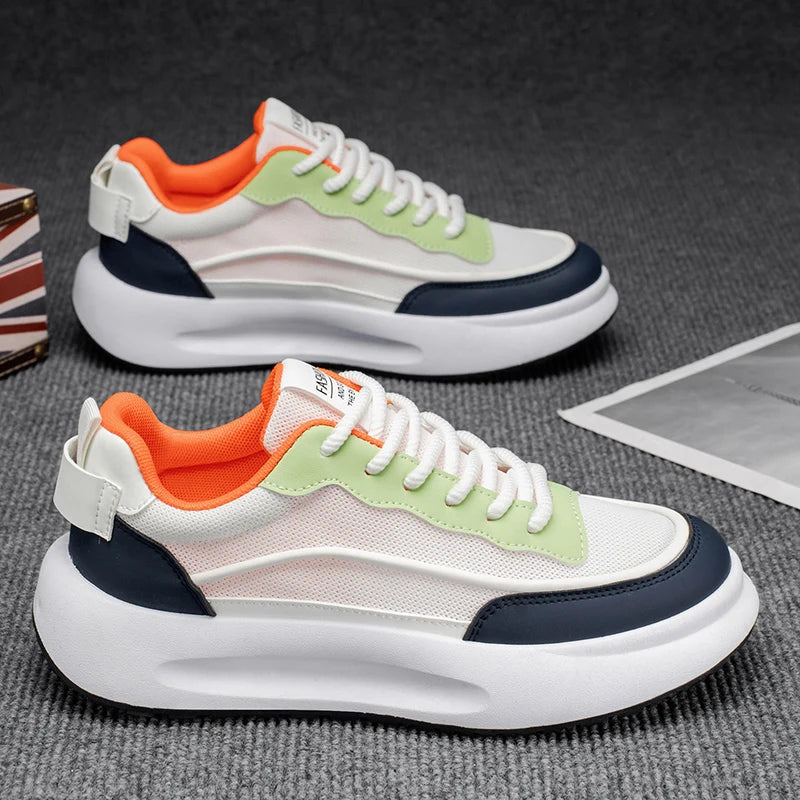 Chunky Sneaker Men Women Designer White Board Shoes Fashion Casual Microfiber Leather/Corduroy Height Increased Platform Shoes