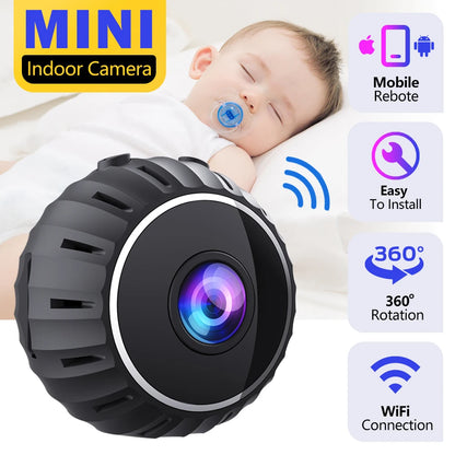 1080P Mini WiFi Camera with HD Night Vision, Home X5 Remote Monitoring for Kids, Pets, and Safety - Ideal Gift