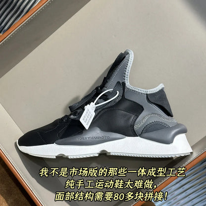 FNew Fashion Man Casual Shoes Cowhide Leather Round-toe Men Sneakers Lace-up Sports Shoes Outdoor Camping Trainers Driving Shoes