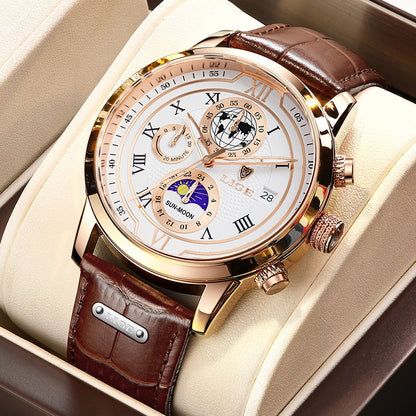 LIGE Luxury Mens Watches Waterproof Luminous Quartz Watch For Men Business Fashion Casual Man Date Chronograph Relogio Masculino