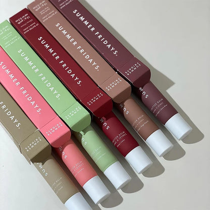 Summer Friday's Vanilla Beige Lip Balm Moisturizing Transparent Lipstick Set Smooth Soft Tube Mirror Lip Gloss Lip Makeupv