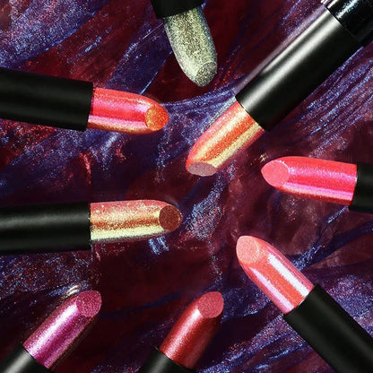 15 Colors Metallic Purple Chameleon Lipstick Waterproof Long Lasting Pearlescent Glitter Diamond Lipstick Halloween...