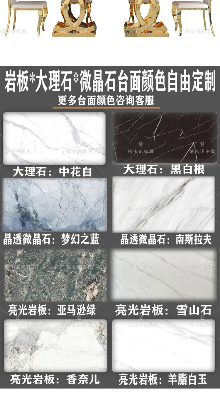 Kitchen Marble Dining Table Restaurant Side Chairs Living Room Study Dining Table Writing Office Muebles Commercial Furniture - Kimlud