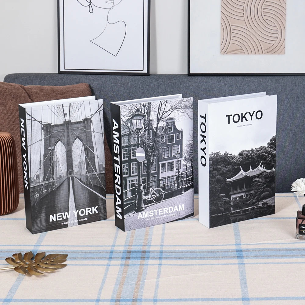 3Pcs Foldable Fashion Fake Books Living Room Decoration Designer Books Coffee Table Ornaments Club Hotel Room Villa Prop Books