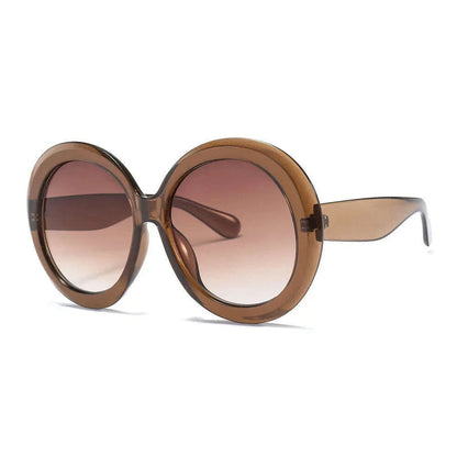 Retro Big Round Frame Sunglasses Lady Oversized Fashionable Street View Sunglasses Beach Resort Sunglasses