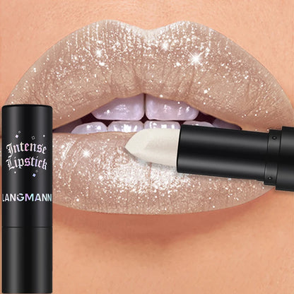 Nude Gray Metallic Lipstick Glitter Diamond Waterproof Long-Lasting Lip Gloss High Pigment Shiny Sparkling Pearl Lip Tint Makeup - Kimlud