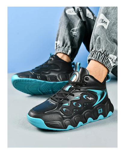 Trendy Men Shoes High Top Men Basketball Shoes Wear-resisting Non-slip Casual Sports Shoes Man Outdoor Fitness Training Sneakers
