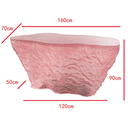 Premium Light Luxury Transparent Resin Hotel Front Desk Restaurant Villa Kitchen Partition Luminous Crystal Glacier Island Table