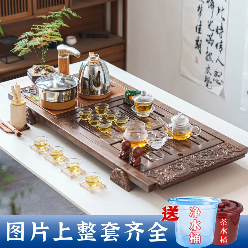 Kung Fu Ceremony Tea Tray Rectangle Drainage Pot Drip Accessories Luxury Tea Tray Hospitality Valet Bandejas Home Decorationgs - Kimlud