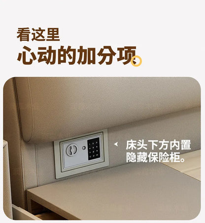 Double 1.8m Beds Storage Headboard Upholstery Minimalist Drawers Beds Frames Multifunctional Muebles Para El Hogar Furniture