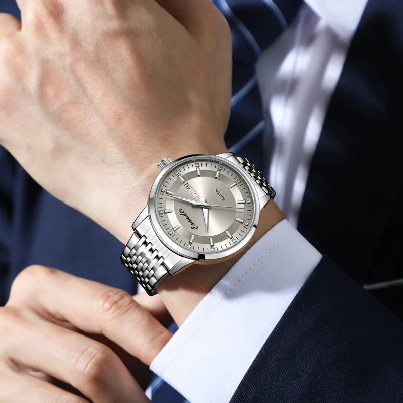 Fully Automatic Non Mechanical Men's Watch Men's Hollowed Out Waterproof Tide Glow in The Dark Dual Calendar