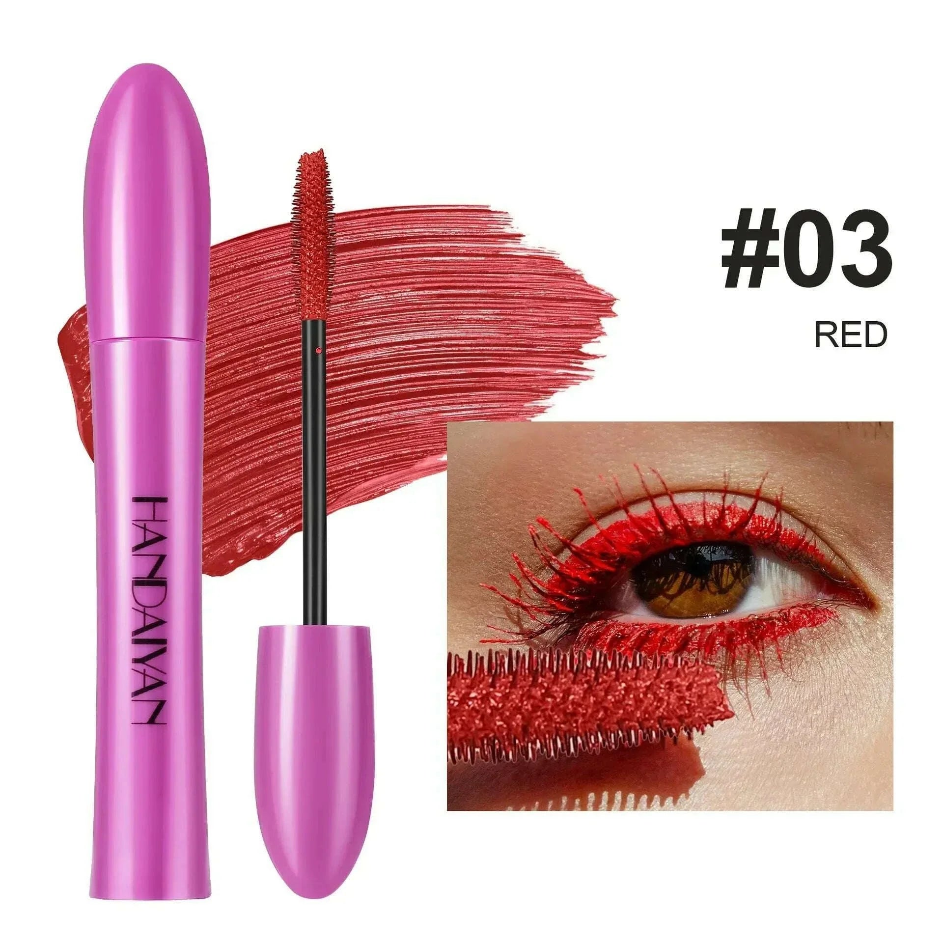 5D Colorful Silk Mascara Blue Red Black Cream Length Waterproof and Non-caking Colored Thickening Lengthening Curling Mascara