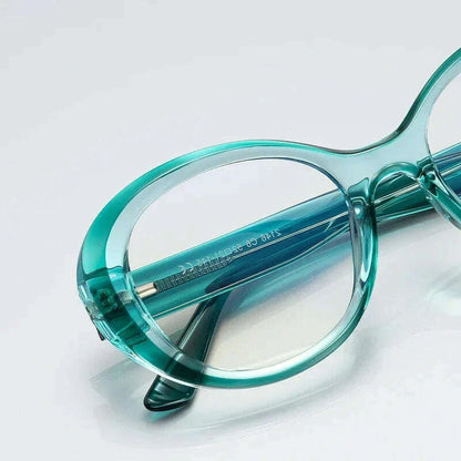 CLLOIO New Fashion Oval Transparent Frame For Women Anti Blue Light Reading Glasses Myopia Customizable Prescription Eyeglasses