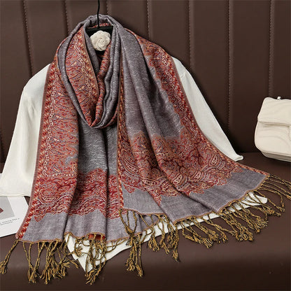 Luxury Brand Autumn Cashmere Pashmina Shawl Lady Wrap Warm Winter Scarves Design Print Female Foulard Cotton Stoles...