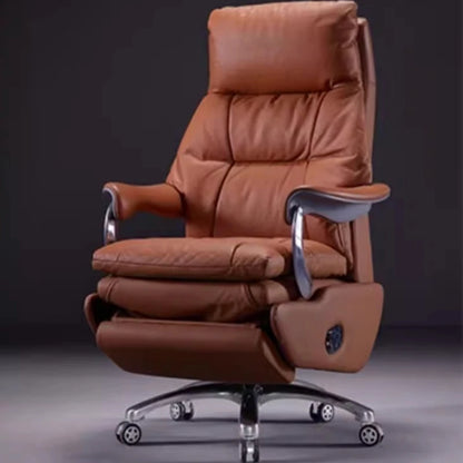 Electric Leather Boss Chair Modern Design Comfortable Ergonomic Trendy Chair Swivel Arm Footrest Salon Silla Oficina...