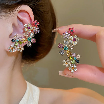 Romantic Colorful Zircon Flower Earrings for Women Luxury Metal Little Daisy Earrings Exquisite Wedding Party Jewelry...