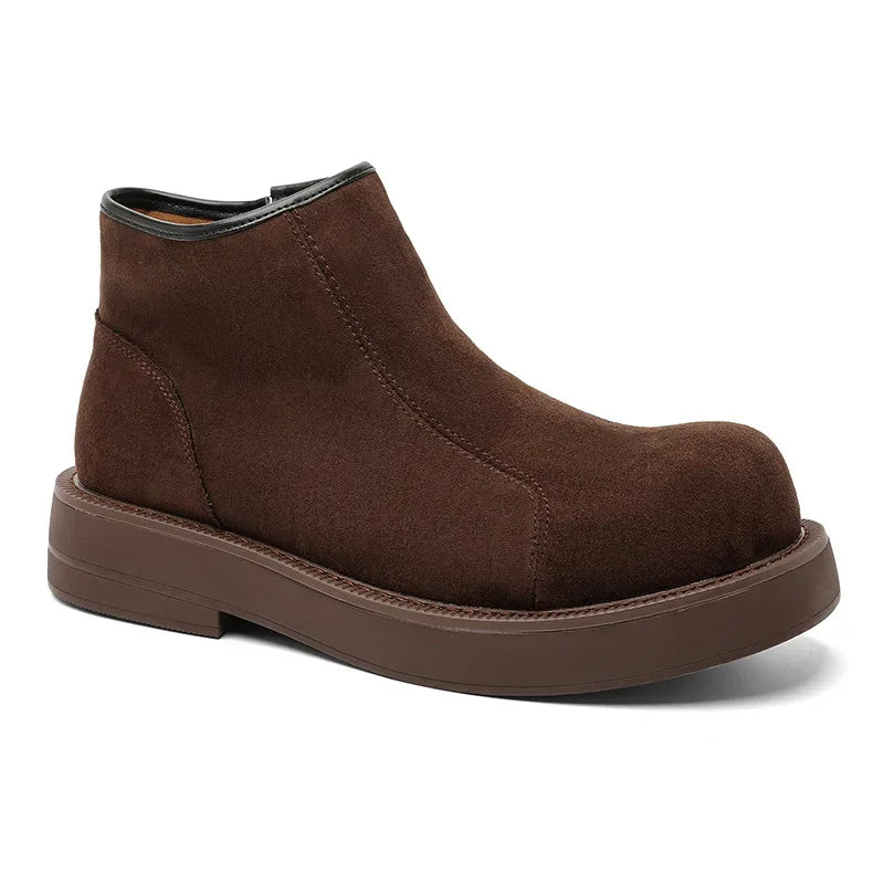 2026 Spring Autumn Fashion Mens Chelsea Boots Square Heels 2.5cm Brand Men Single Ankle Boots Male Footwear Big Size 45 DX738