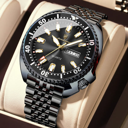 POEDAGAR Luxury Business Men Watch Date Week Waterproof Luminous Man Wristwatch Sport Stainless Steel Quartz Men's Watches Reloj