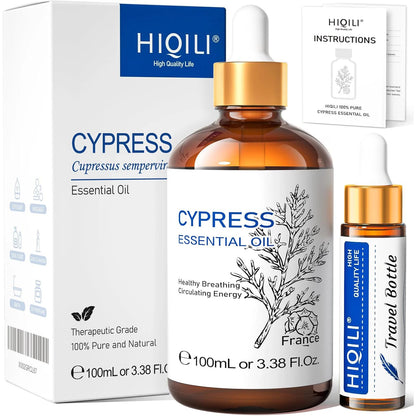 HIQILI 100ML Pure Sandalwood Essential Oil Lavender Jasmine Eucalyptus Peppermint Ylang Ylang Frankincense (Choose Scent)