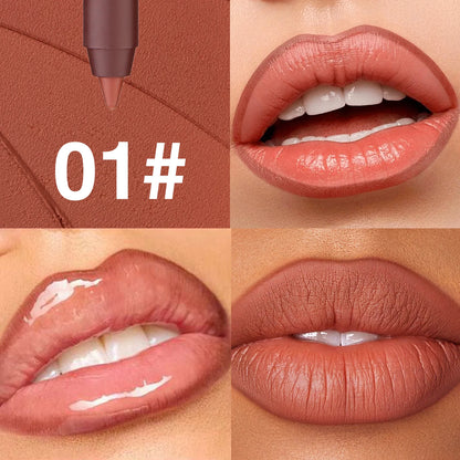 6Colors Waterproof Fadeless Matte Brown Lipstick Lipliner Pen Lips Contour Filling Pen Black Lipliner Makes Its Mouth Look Plump