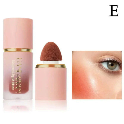 Handaiyan Matte Glitter Face Liquid Blusher Smooth Cheek Eye Mousse Blush Highlighter Stick Rouge Waterproof Contour Makeup