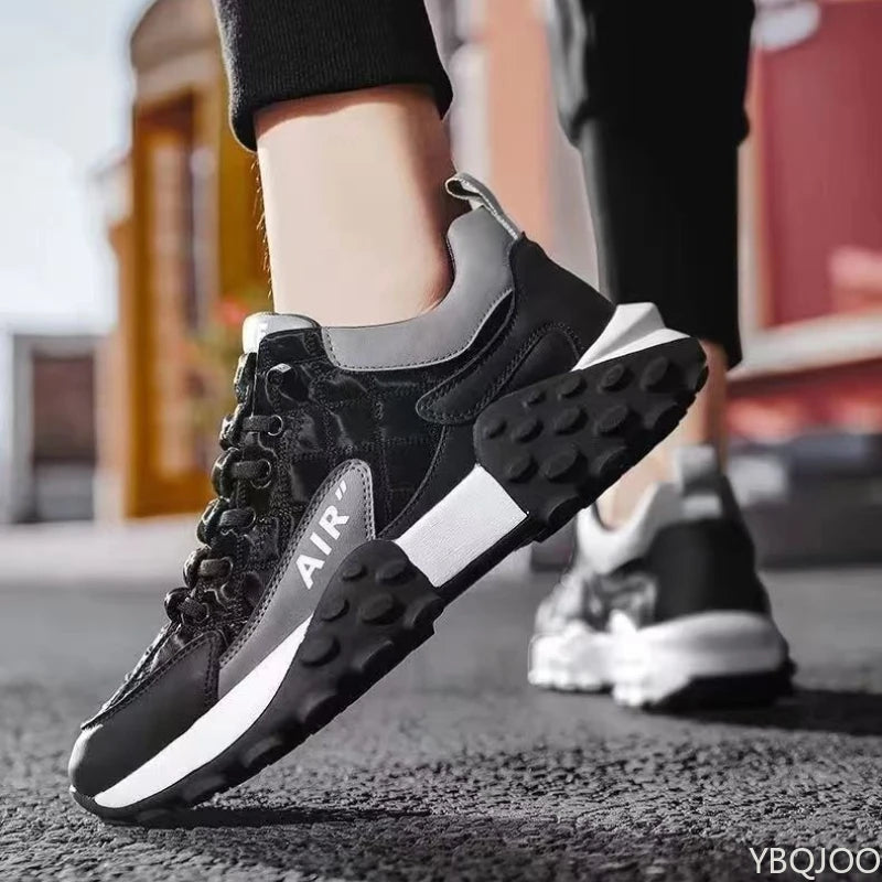 Large Size Spring and Autumn New Thick Sole Height Increasing Casual Men's Shoes Niche Trend Versatile Flat Sports Men's Shoes