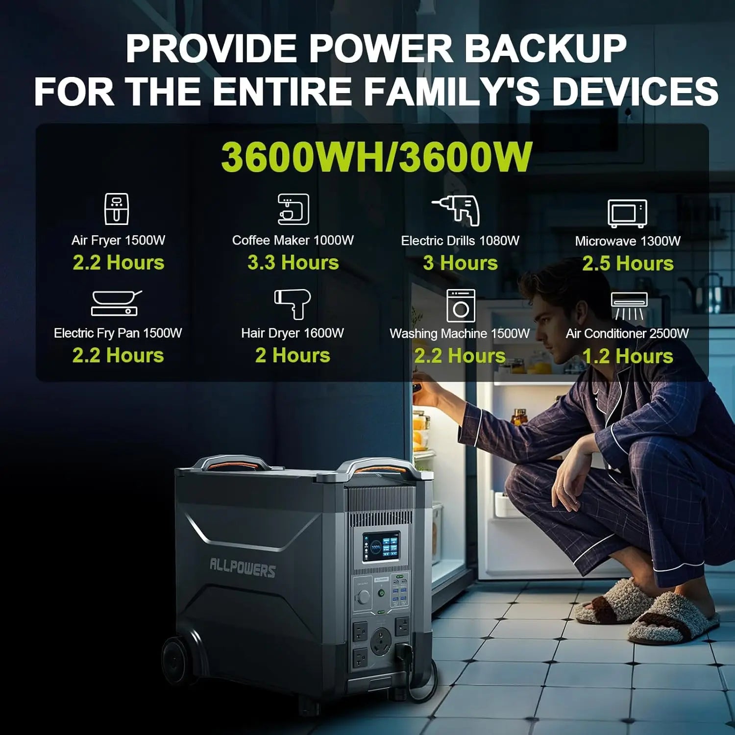 ALLPOWERS R4000 4000W Portable Power Station 3600Wh Solar Generator Expandable Battery with UPS for Camping Travel Power...