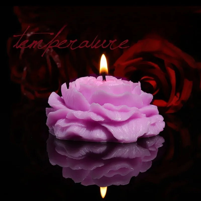 Low Temperature Candle Wax Peony Rose Heart Candle 42 Degrees To 48 Degrees