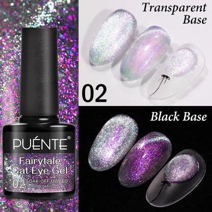 7.5ML Sparkling Reflective Glitter Gel Nail Polish Pink Purple Red Blue Colors Dark Flashing Nail Gel Soak Off UV Nail Varnish