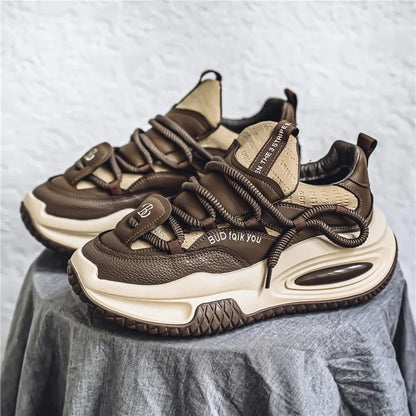 Fashion Platform Vulcanized Sneakers Men Korean Casual Shoes for Men Wear Resistant Street Style Men's Chunky Sneakers Shoes