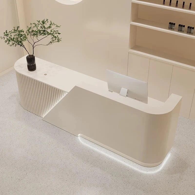 Design Organizers Reception Desks Industrial Unique White Modern Reception Desks Beauty Salon Scrivania Commercial Furniture - Kimlud