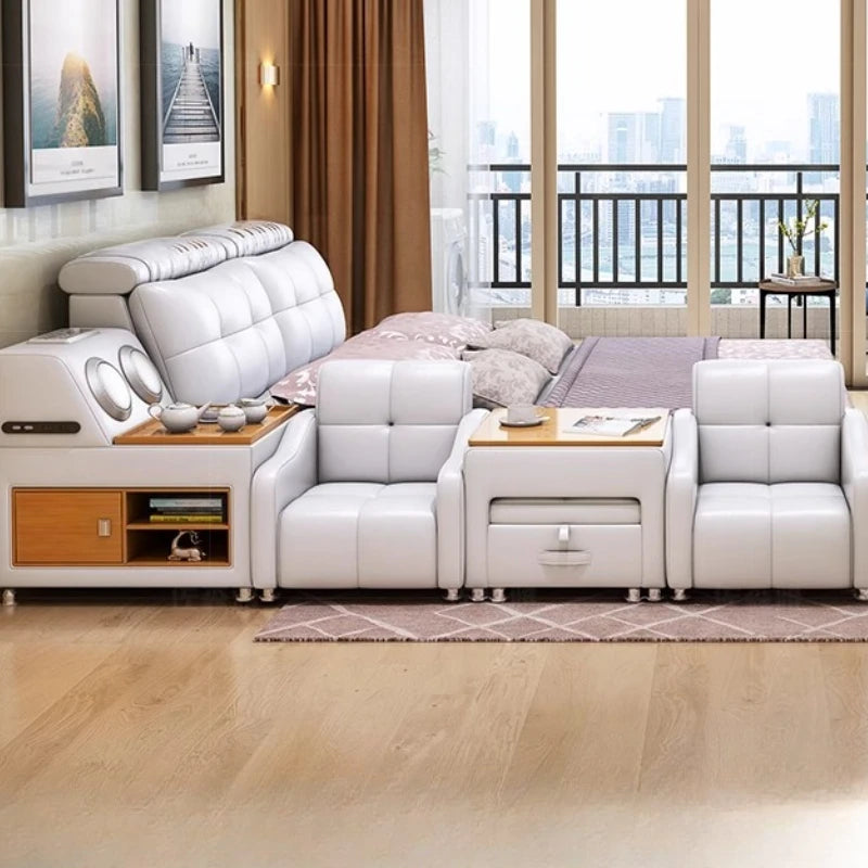 Upholstered Fancy Bed Cabinets Double Reading Frame Dressers Smart Bed Lounge Headboards Mobili Per La Casa Rome...