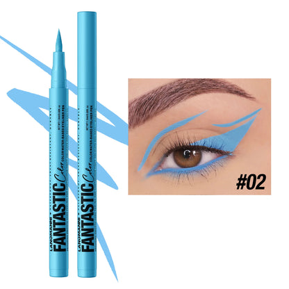 Matte Dark Purple Red Eye Liner Makeup White Liquid Eyeliner Quick-Drying Waterproof Eyeliner Pencil Long-Lasting 12...